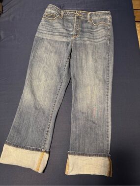 St. John's Bay Light Blue Boyfriend Jeans with Rolled Cuffs